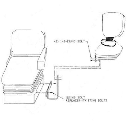 New Side Kick Buddy Seat in Dark Brown Fits John Deere 4700 8100 8200 8300 9500 ++